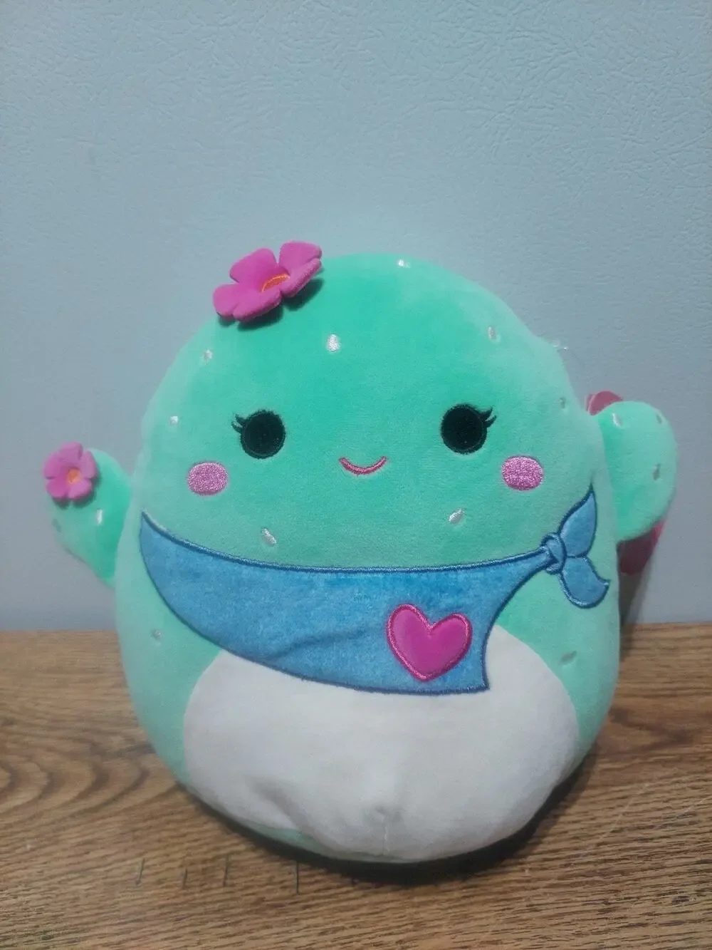 Squishmallows Valentine’s Day Jenae the Cactus 8” Plush Bandana Pink Heart NWT